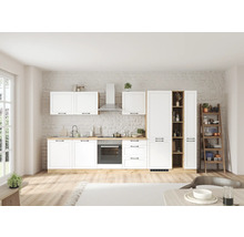 Cuisine complète avec appareils Held Möbel Lübeck 360 cm blanc mat démontée variante réversible 1105.6330