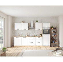 Cuisine complète avec appareils Held Möbel Lübeck 300 cm blanc mat démontée variante réversible 1113.6330