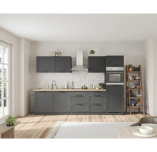 Cuisine complète avec appareils Held Möbel Lübeck 300 cm gris mat démontée variante réversible 1113.6331