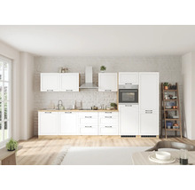 Cuisine complète avec appareils Held Möbel Lübeck 360 cm blanc mat démontée variante réversible 1120.6330