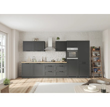 Cuisine complète avec appareils Held Möbel Lübeck 360 cm gris mat démontée variante réversible 1120.6331