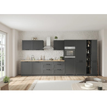 Cuisine complète avec appareils Held Möbel Lübeck 420 cm gris mat démontée variante réversible 1123.6331