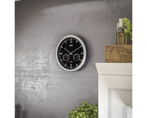 Horloge murale avec thermomètre et hygromètre pour afficher la température et l''humidité