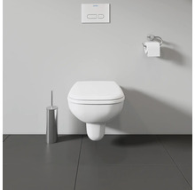 WC suspendu à fond creux avec porte-papier toilette, bouton de chasse d''eau et brosse de toilette