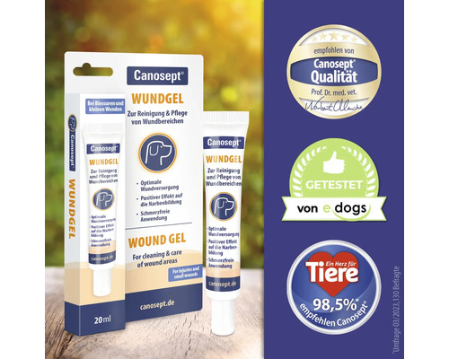 Canosept Gel cicatrisant pour animaux pour le nettoyage et le soin des plaies