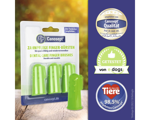 Brosses à dents pour doigts Canosept pour chiens, réutilisables