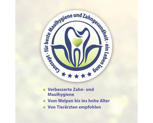 Symbole Canosept pour une hygiène bucco-dentaire améliorée, recommandé par les vétérinaires