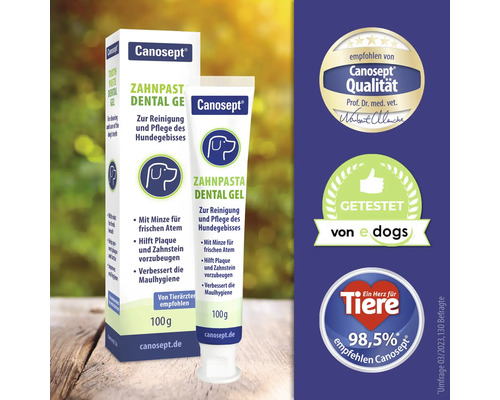 Canosept Pâte dentaire Dental Gel pour chiens, pour le nettoyage et l''entretien de la dentition du chien