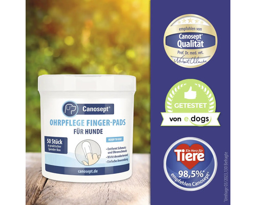 Canosept Lingettes de soin auriculaire pour chiens en boîte distributrice