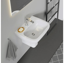 Vasque DURAVIT D-Code 55 x 43 cm blanc brillant avec revêtement résistant à la saleté WonderGliss 23105500002