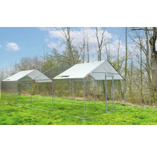 Parc à poulets autoportant en métal avec filet et toit pour le jardin