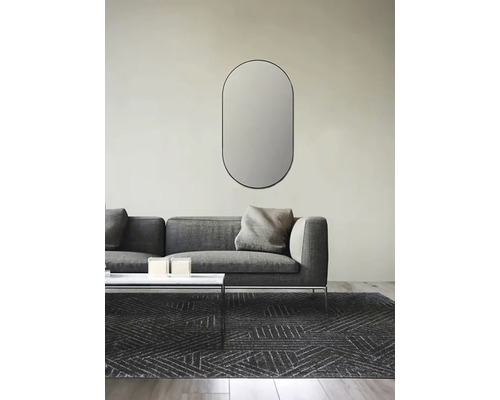 Scène d''ameublement avec miroir, table basse et tapis