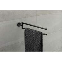 Porte-serviettes à deux bras DURAVIT Starck T noir mat