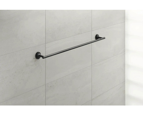 Schwarzer Handtuchhalter zur Wandmontage