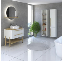 Armoire haute suspendue avec 2 portes Devo Sonet droite lxhxp 35x164x32 cm structure white/chêne