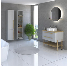 Armoire haute suspendue avec 2 portes Devo Sonet gauche lxhxp 35x164x32 cm structure light grey/chêne