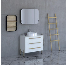 Waschtischunterschrank mit 3 Schubladen Devo Sonet BxHxT 84x75x49 cm structure white/Eiche/schwarz