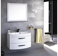 Waschtischunterschrank Devo Vena 2.0 BxHxT 80x50x38 cm arctic white hochglanz Griff schwarz