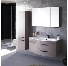 Hängehochschrank mit 2 Türen Devo Vena 2.0 links BxHxT 35x150x33 cm structure stone grey Griff schwarz