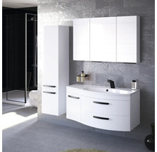 Waschtischunterschrank Devo Vena 2.0 rechts BxHxT 110x50x42 cm arctic white hochglanz Griff schwarz
