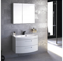 Waschtischunterschrank Devo Vena 2.0 BxHxT 80x50x38 cm pearl grey supermatt Griff eingefräst