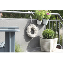 Brise-vue de balcon en rotin 75 x 300 cm gris titane