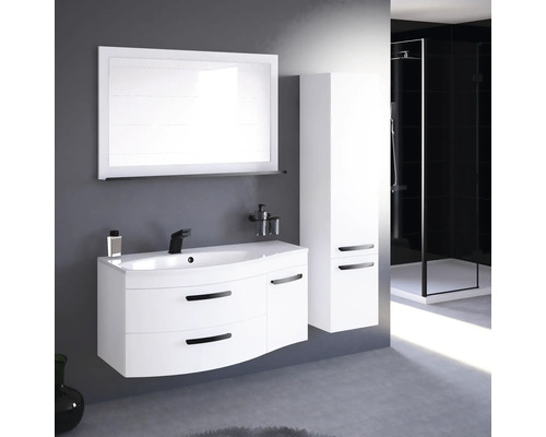 Ensemble de salle de bains moderne avec meuble sous-lavabo, armoire de toilette et armoire haute