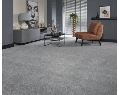 Salon avec moquette moderne, fauteuil et meubles