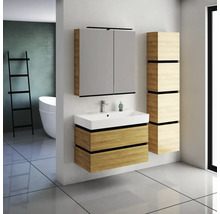 Hängehochschrank mit 4 Türen und 3 Schubladen Devo Viva 2.0 rechts BxHxT 40x170x26 cm natural hickory