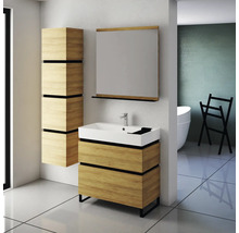 Armoire haute suspendue avec 4 portes Devo Viva 2.0 gauche lxhxp 40x170x35 cm natural hickory