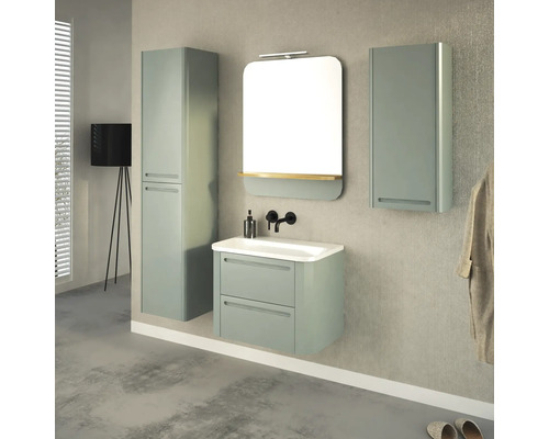 Ensemble de salle de bains moderne avec meuble sous-lavabo, armoire de toilette et armoire haute