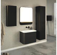 Hängehochschrank mit 2 Türen und Wäschekorb Devo Gloria 2.0 rechts BxHxT 40x172x33 cm perfect touch black glatt