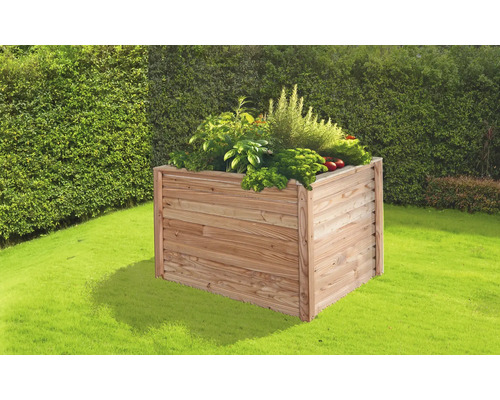 Jardinière surélevée classique Dimplex Rhombus mélèze 120 x 80 x 80 cm naturel Jardinière surélevée en bois avec plantations dans le jardin