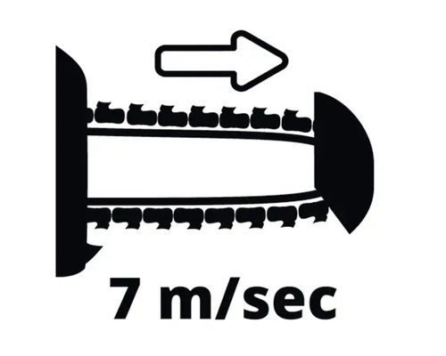 Symbole pour vitesse de lame de 7 mètres par seconde
