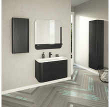 Hängehochschrank mit 2 Türen Devo Gloria 2.0 links BxHxT 40x172x33 cm perfect touch black geriffelt