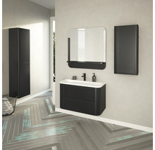 Hängehochschrank mit 2 Türen Devo Gloria 2.0 rechts BxHxT 40x172x33 cm perfect touch black geriffelt