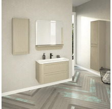 Hängehochschrank mit 2 Türen Devo Gloria 2.0 links BxHxT 40x172x33 cm stone grey supermatt geriffelt