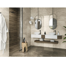 Carrelage sol et mur en grès-cérame fin Wells 60 x 120 x 1,05 cm cream beige brillant rectifiée
