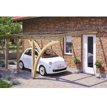 Carport simple SKAN HOLZ Eifel avec 1 arche d'entrée, ancrage pour poteaux 300 x 541 cm nature