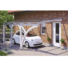 Carport simple SKAN HOLZ Eifel avec 1 arche d'entrée, ancrage pour poteaux 300 x 541 cm blanc
