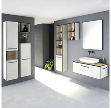 Armoire haute suspendue avec 2 portes avec compartiment ouvert Devo Sonus 2.0 gauche lxhxp 38x186x30 cm classico coquille