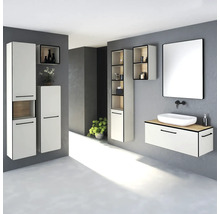 Hängehochschrank mit 2 Türen Devo Sonus 2.0 links BxHxT 38x186x30 cm dakar suedette matt/Eiche