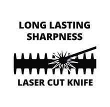 Symbol für langanhaltende Schärfe und Laserschnittmesser