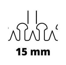 Abbildung einer Drahtklammer mit Angabe von 15 Millimeter