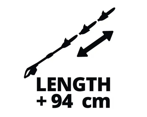 Symbol für eine um 94 cm erweiterbare Stiellänge