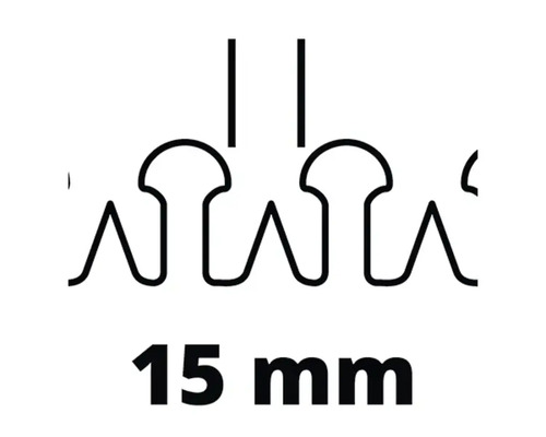 Symbol für Befestigungsclip mit 15 Millimeter Durchmesser