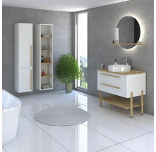 Waschtischunterschrank mit 2 Schubladen Devo Sonet BxHxT 84x75x49 cm structure white/Eiche/grey