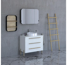Waschtischunterschrank mit 3 Schubladen Devo Sonet BxHxT 84x75x49 cm structure white/Eiche/grey