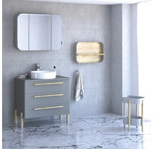 Waschtischunterschrank mit 3 Schubladen Devo Sonet BxHxT 84x75x49 cm classico stone grey/Eiche/grey