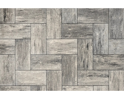 Pavés autobloquants selon un motif de pose